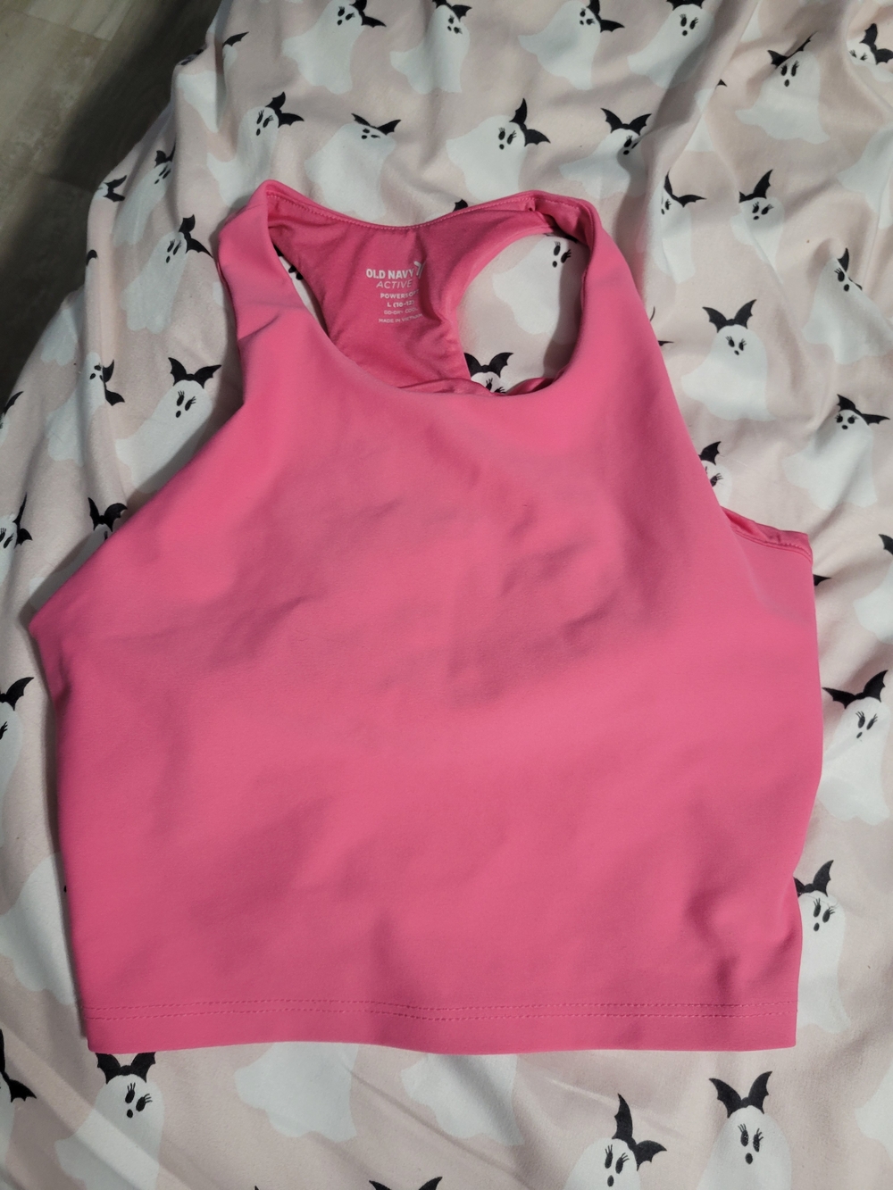 Old Navy Bright Pink High-Neck Racerback Crop Tank
